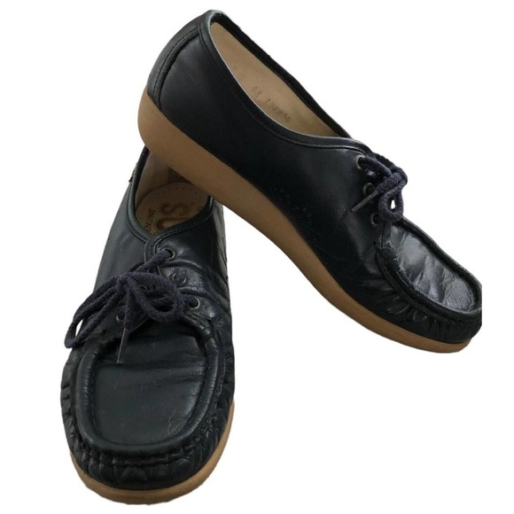 SAS Siesta Womens Genuine Handsewn Blue Lace Up Shoes Size 7N Narrow - Picture 7 of 10